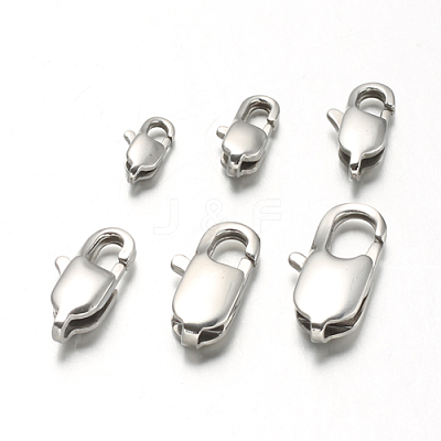 Non-Tarnish 304 Stainless Steel Lobster Claw Clasps X-STAS-F094-05F-P-1