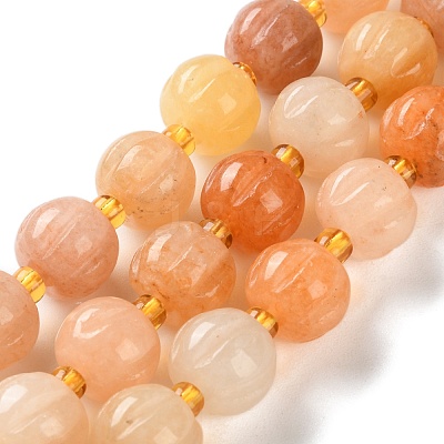 Natural Golden Silk Jade Beads Strands G-B135-B01-02-1