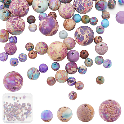 100Pcs 4 Styles Natural Imperial Jasper Beads G-SC0003-07-1
