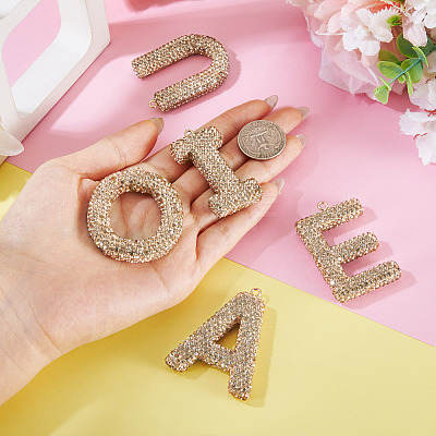 5Pcs 5 Styles Handmade Polymer Clay Rhinestone Big Pendants FIND-BT0001-39A-1