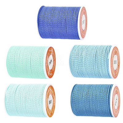 5 Rolls 5 Colors Round Waxed Polyester Cord YC-FS0001-02C-1