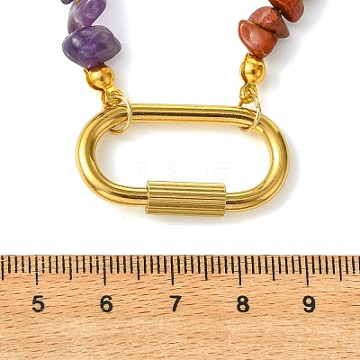 7 Chakra Natural with Synthetic Gemstone Necklaces NJEW-JN06640-1