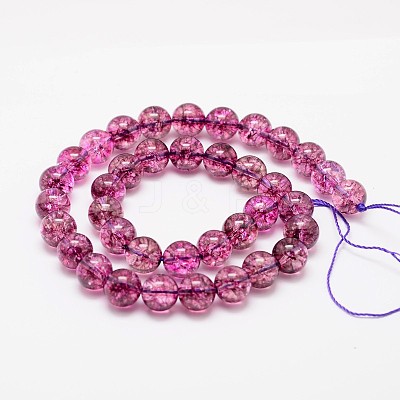 Dyed Round Natural Crackle Quartz Beads Strands G-K084-6mm-MA-1