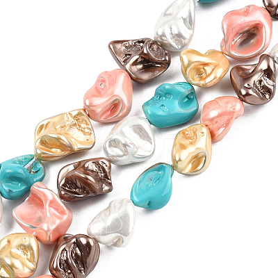 Electroplated Natural Freshwater Shell Beads Strands SHEL-R113-01D-1