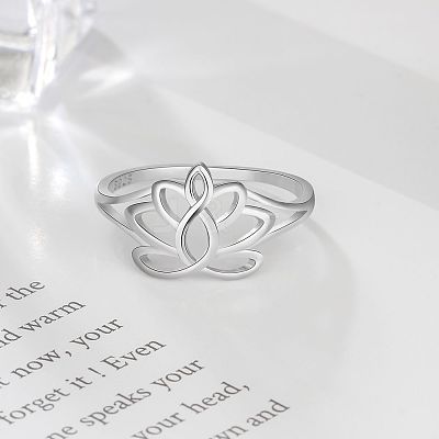 Flower 925 Sterling Silver Finger Rings FS-WG1E6A3-01-1