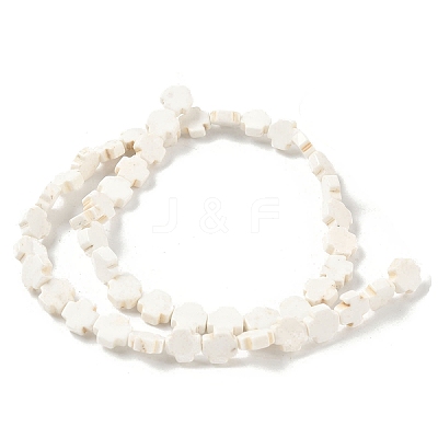 Geark Cross Natural Magnesite Beads Strands G-N0131-04C-1