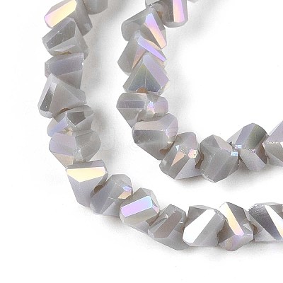 Electroplate Opaque Glass Beads Strands GLAA-N022-4mm-21-1