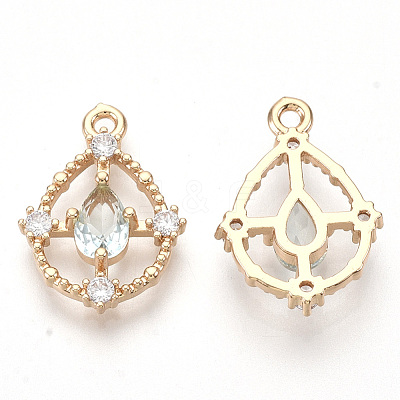 Golden Tone Brass Pendants X-GLAA-R212-10C-1