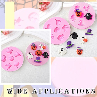 1 Set 2Pcs 2 Styles Halloween Theme Silicone Molds for DIY Craft ST-CJ0007-72-1