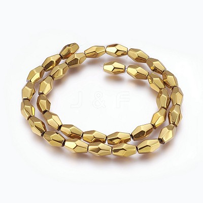 Electroplated Non-magnetic Synthetic Hematite Beads Strands G-P392-R09-1