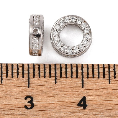 925 Sterling Silver Micro Pave Clear Cubic Zirconia Bead Frames STER-P061-01A-P-1