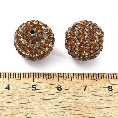 Stripe Pattern Polymer Clay Rhinestone Beads CLAY-NH0001-01F-1