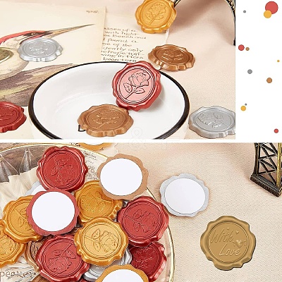100Pcs Adhesive Wax Seal Stickers DIY-CP0010-70A-1