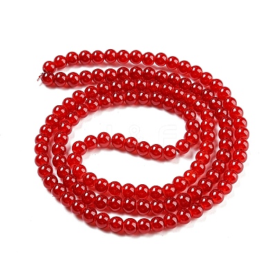 Baking Paint Imitation Jade Glass Round Bead Strands DGLA-Q021-6mm-29-1