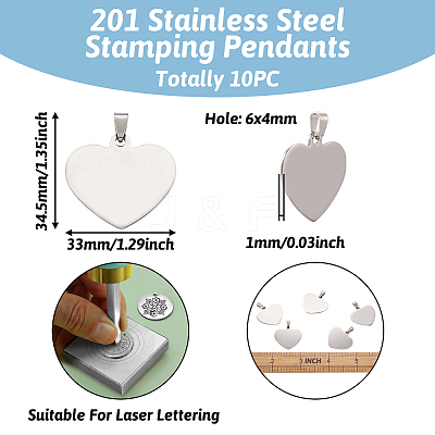 201 Stainless Steel Stamping Blank Tag Pendants STAS-TA0004-03-1