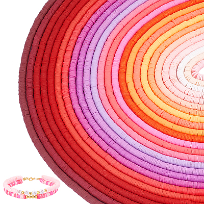 2 Bags Fixed Mixed 25-Color Handmade Polymer Clay Beads CLAY-PH0002-01A-1