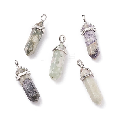 Natural Peace Jade Pointed Pendants G-M378-01P-A14-1
