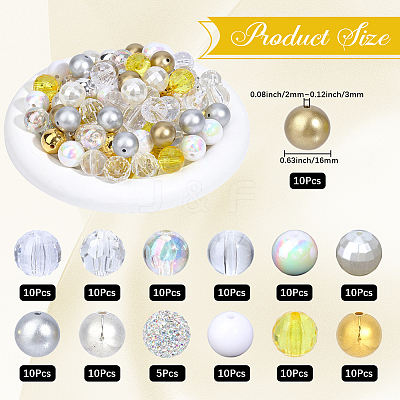 120Pcs 12 Colors Opaque Acrylic Beads MACR-PA0001-69-1