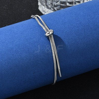 Tarnish Resistant Adjustable 304 Stainless Steel Slider Bracelet/Bolo Bracelets Making BJEW-F412-04P-1