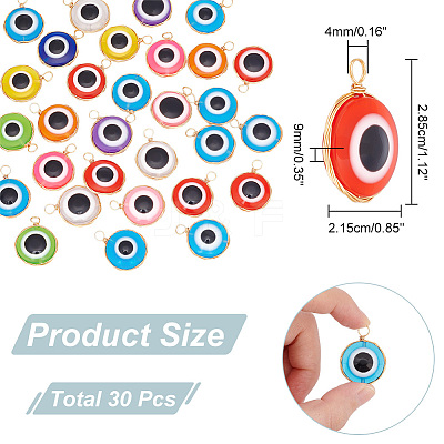 30Pcs Transparent Evil Eye Resin Pendants FIND-AR0003-04-1