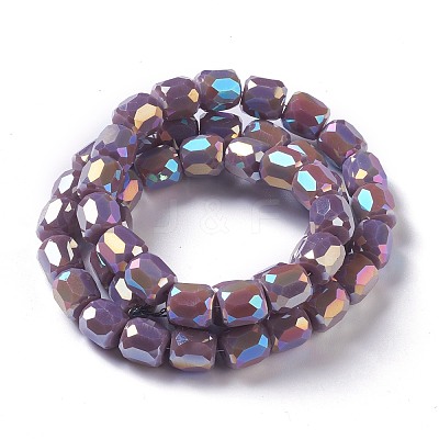 Electroplate Opaque Glass Beads GLAA-F108-10B-05-1