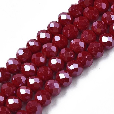Electroplate Glass Beads Strands EGLA-A034-P4mm-A13-1