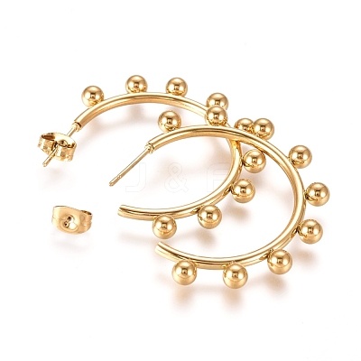 304 Stainless Steel Stud Earrings EJEW-E258-07A-G-1