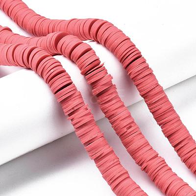 Flat Round Handmade Polymer Clay Beads CLAY-R067-12mm-14-1