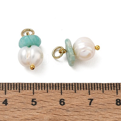 Natural Amazonite and Natural Freshwater Pearl Pendants PALLOY-JF06022-1