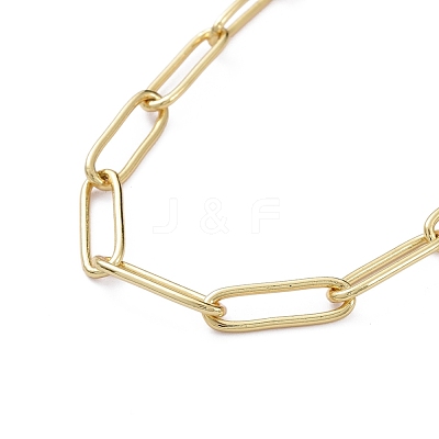 Brass Paperclip Chain X-NJEW-JN02859-1