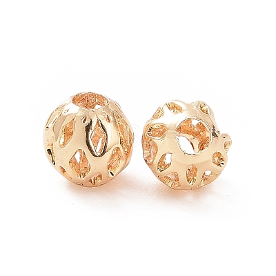 Brass Hollow Beads KK-E046-04A-G-1