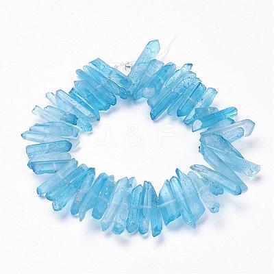 Natural Quartz Crystal Points Beads Strands G-K181-B06-1