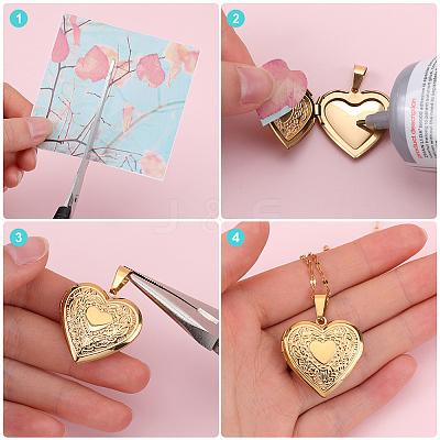 4Pcs 2 Colors 316 Surgical Stainless Steel Locket Pendants STAS-BBC0005-05-1