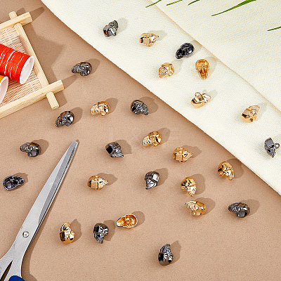 60Pcs 2 Colors Zinc Alloy Shank Buttons BUTT-FH0001-030-1