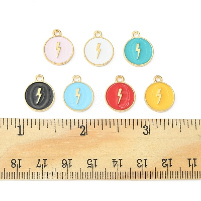 14Pcs 7 Colors Alloy Enamel Pendants ENAM-FS0001-35-1