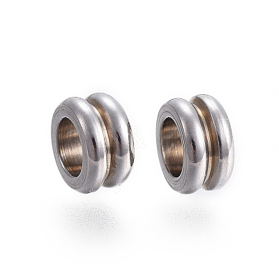Non-Tarnish 304 Stainless Steel Grooved Beads A-STAS-I117-16A-P-1