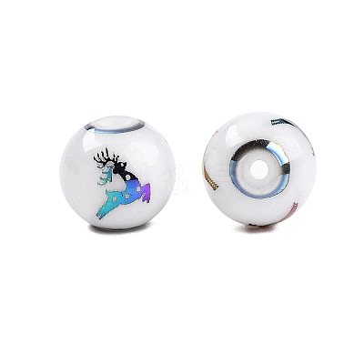 Christmas Opaque Glass Beads EGLA-R113-03D-1