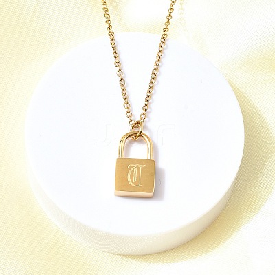 304 Stainless Steel Rolo Chain Pendant Necklaces NJEW-S444-01G-20-1