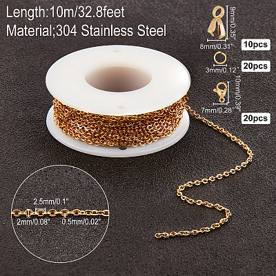 DIY 304 Stainless Steel Necklace Making Kits DIY-UN0001-85-1