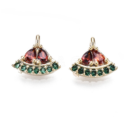 Brass Micro Pave Colorful Cubic Zirconia Charms KK-S359-086-RS-1