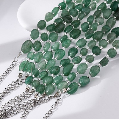Natural Green Aventurine Beaded Bracelets for Women G-P563-07P-23-1