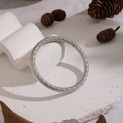Vintage 304 Stainless Steel Plain Bangles for Women DV1538-2-1
