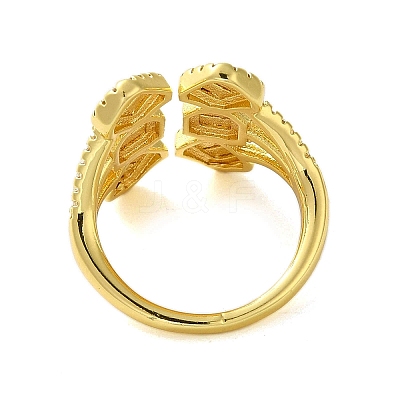 Brass with Cubic Zirconia Rings RJEW-B057-04G-04-1