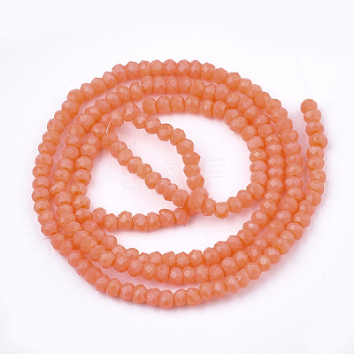 Opaque Solid Color Glass Beads Strands X-GLAA-S178-14A-06-1