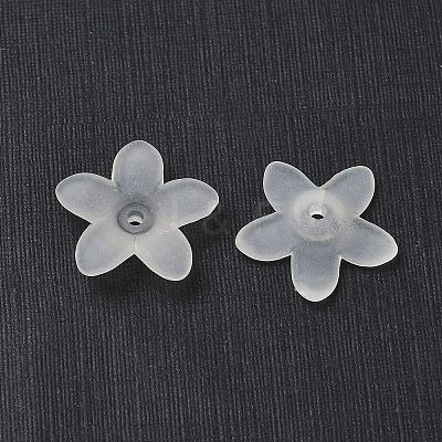 Frosted Acrylic Flower Beads PAB1936Y-10-1