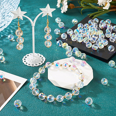 80Pcs AB Color Plated Glass Beads EGLA-TA0013-01A-1