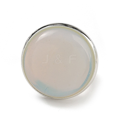 Opalite Round Adjustable Rings RJEW-K371-09S-28-1