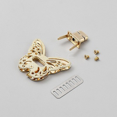 Zinc Alloy Butterfly Bag Twist Lock Accessories FIND-WH0441-46A-1