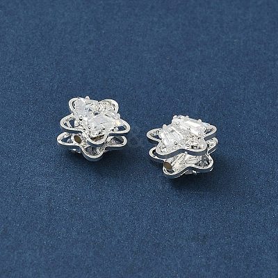 Brass Micro Pave Cubic Zirconia Beads KK-S336-08S-C-1