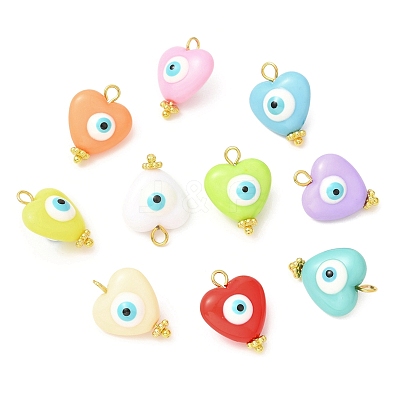 Evil Eye Resin Pendants PALLOY-JF02127-01-1